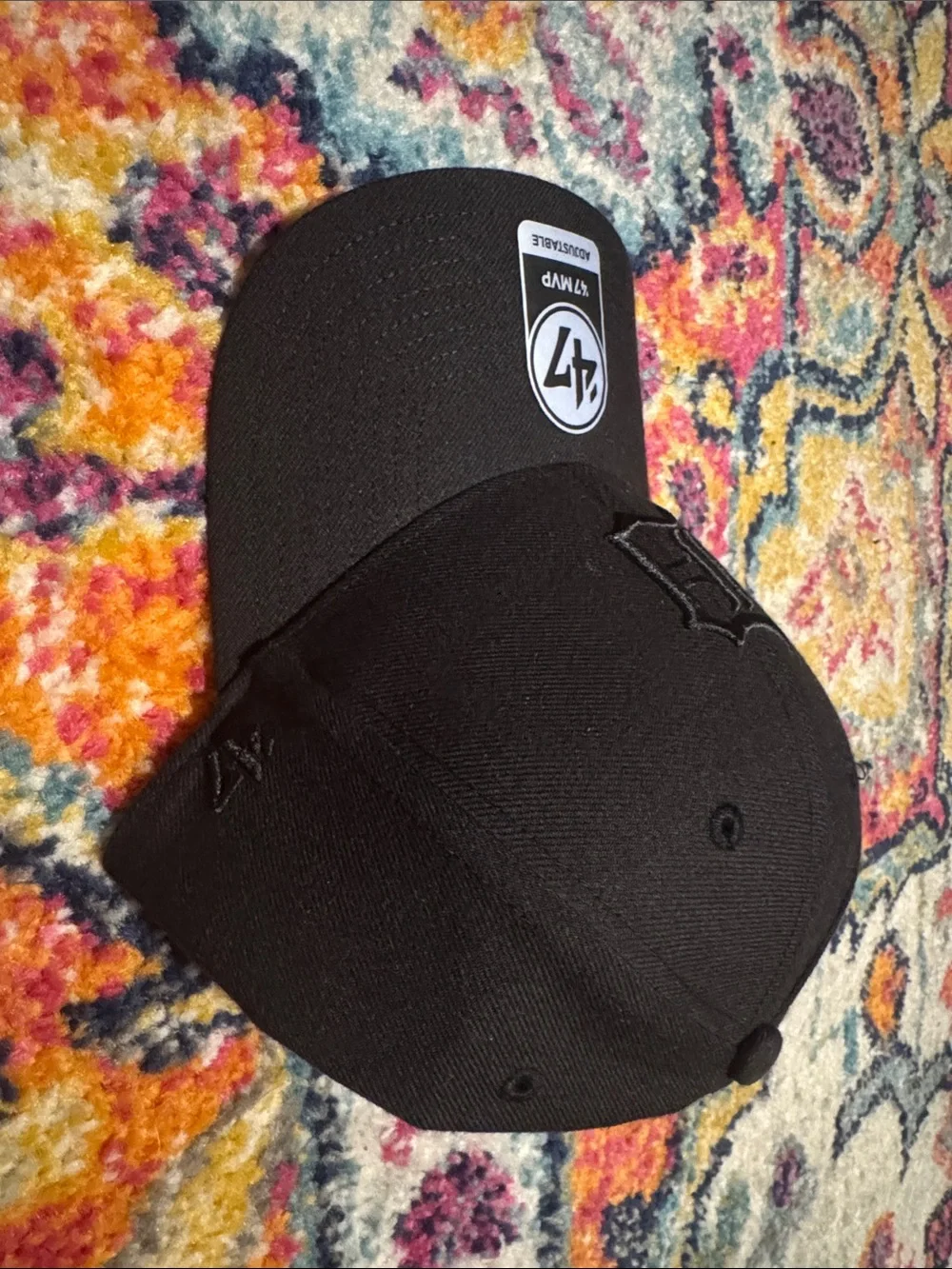 '47 Black Detroit D Embroidered Adjustable Cap